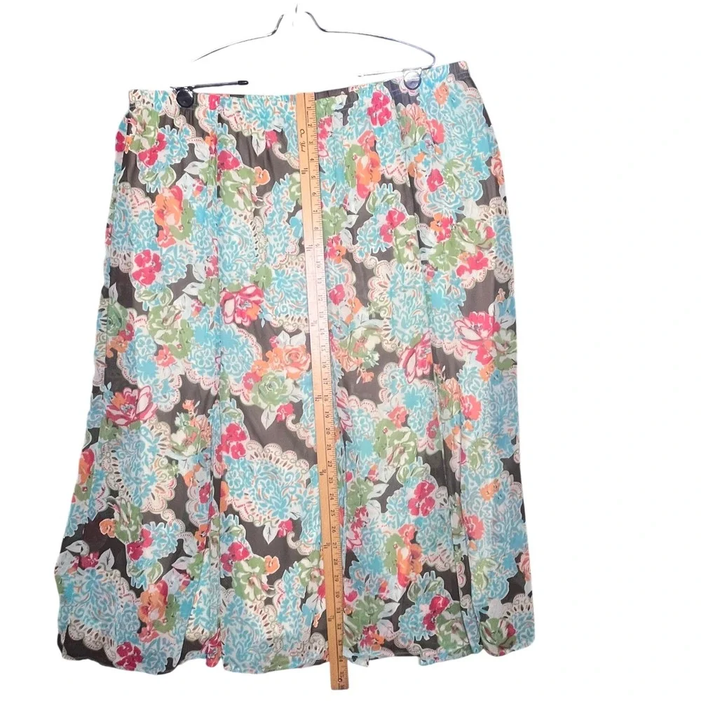 Cato Woman Floral Maxi Skirt Womens 22/24W Boho Cottagecore Flowy Pull On Summer